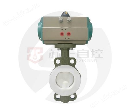 气动衬氟对夹蝶阀