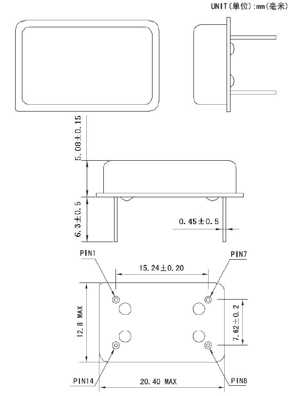 81.360MHz直插有源晶振PXO DIP14规格说明